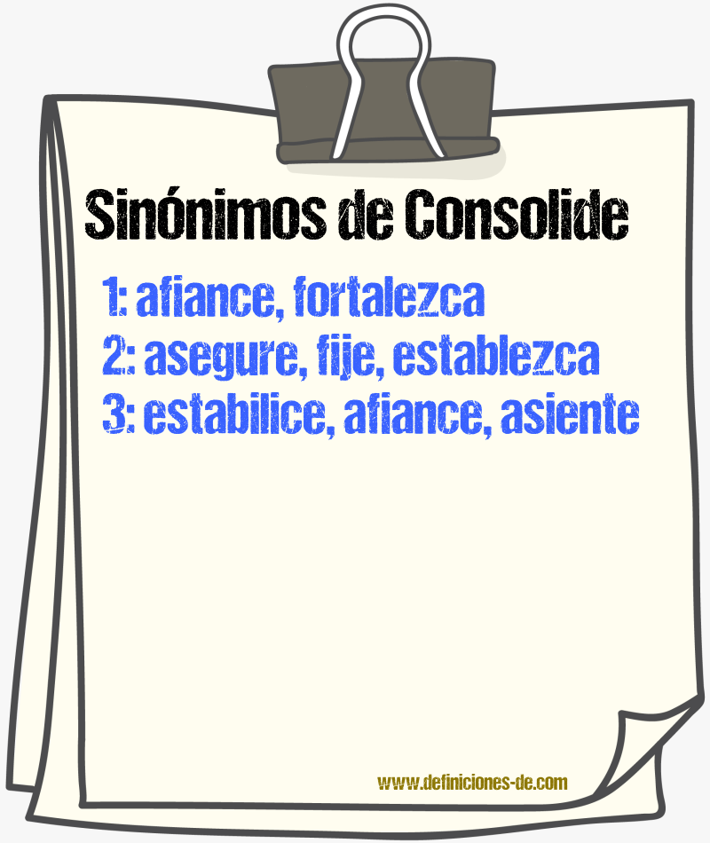 Sinónimos de consolide
