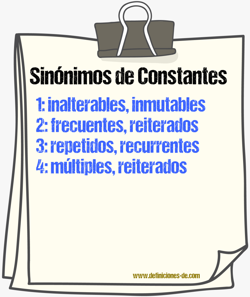 Sinónimos de constantes