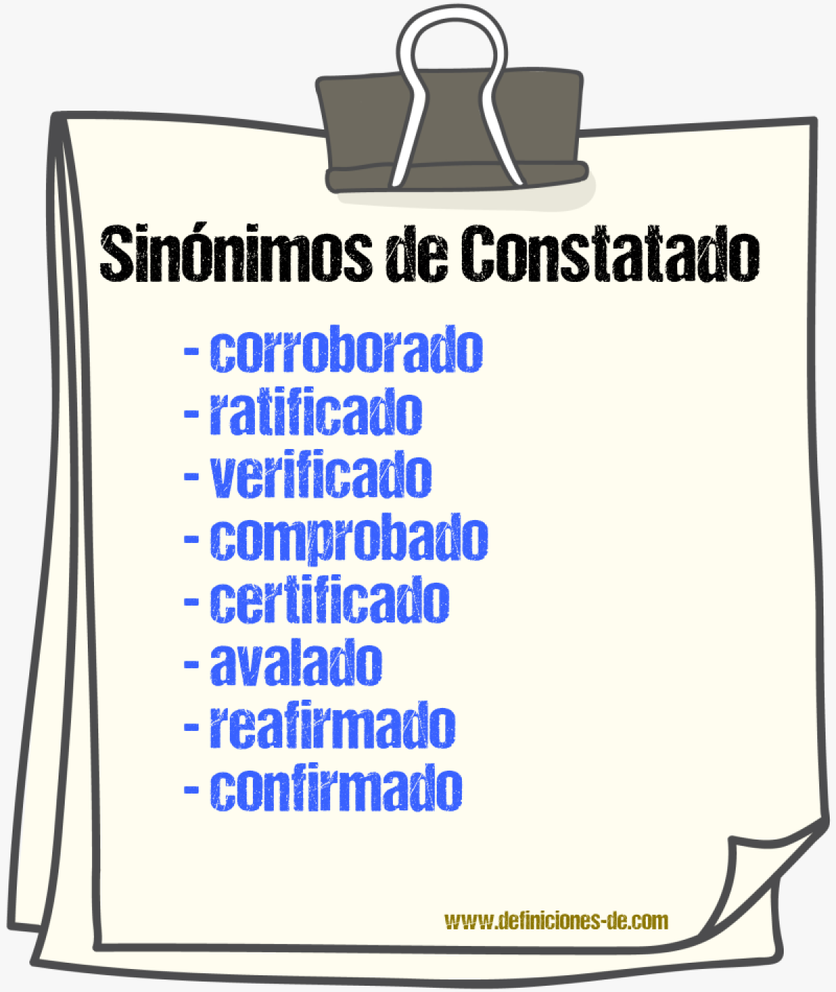 Sinónimos de constatado