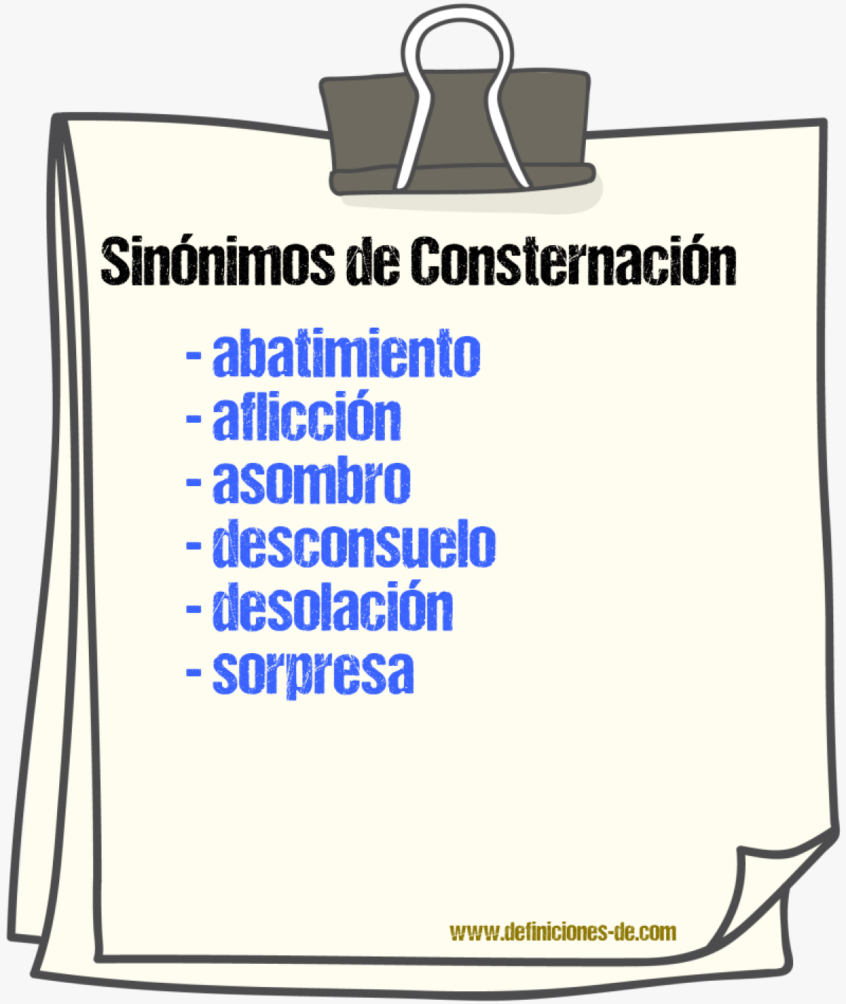 Sinnimos de consternacin