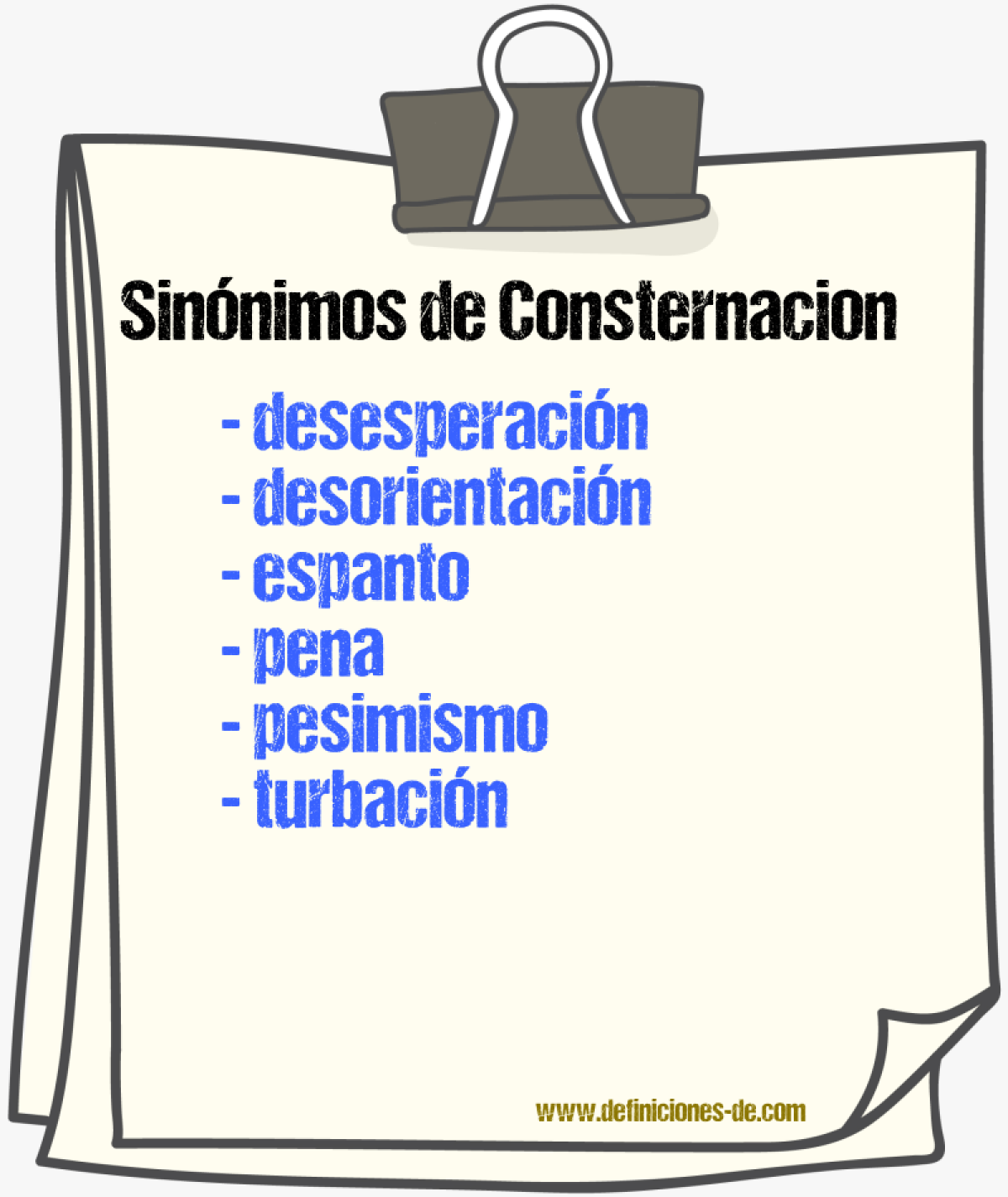 Sinnimos de consternacion