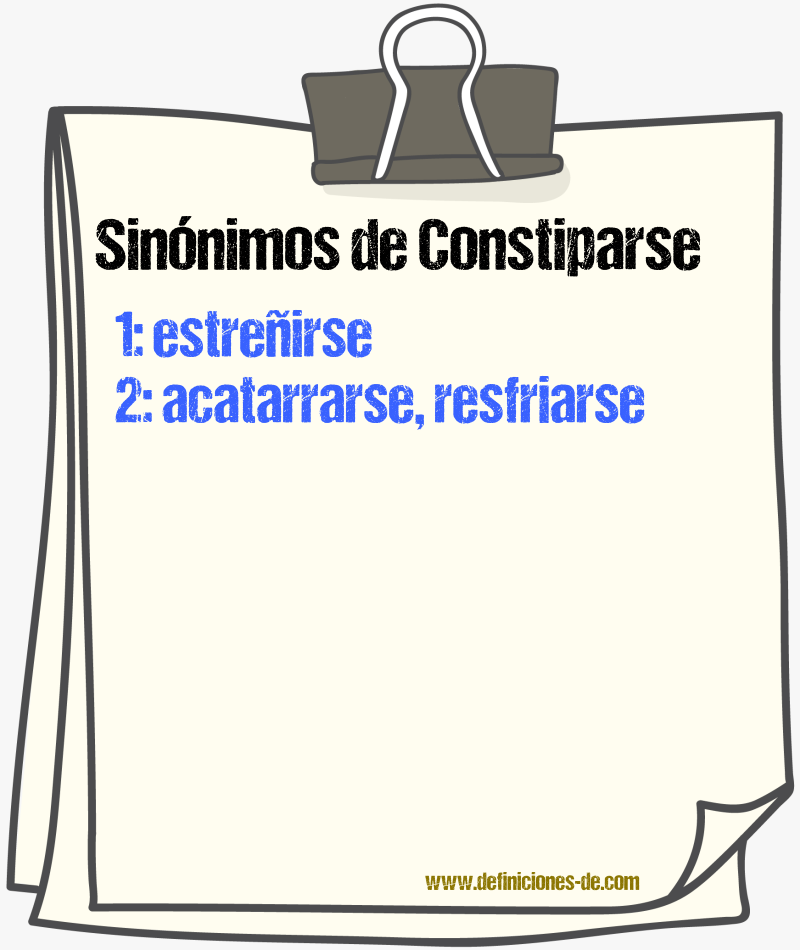 Sinnimos de constiparse