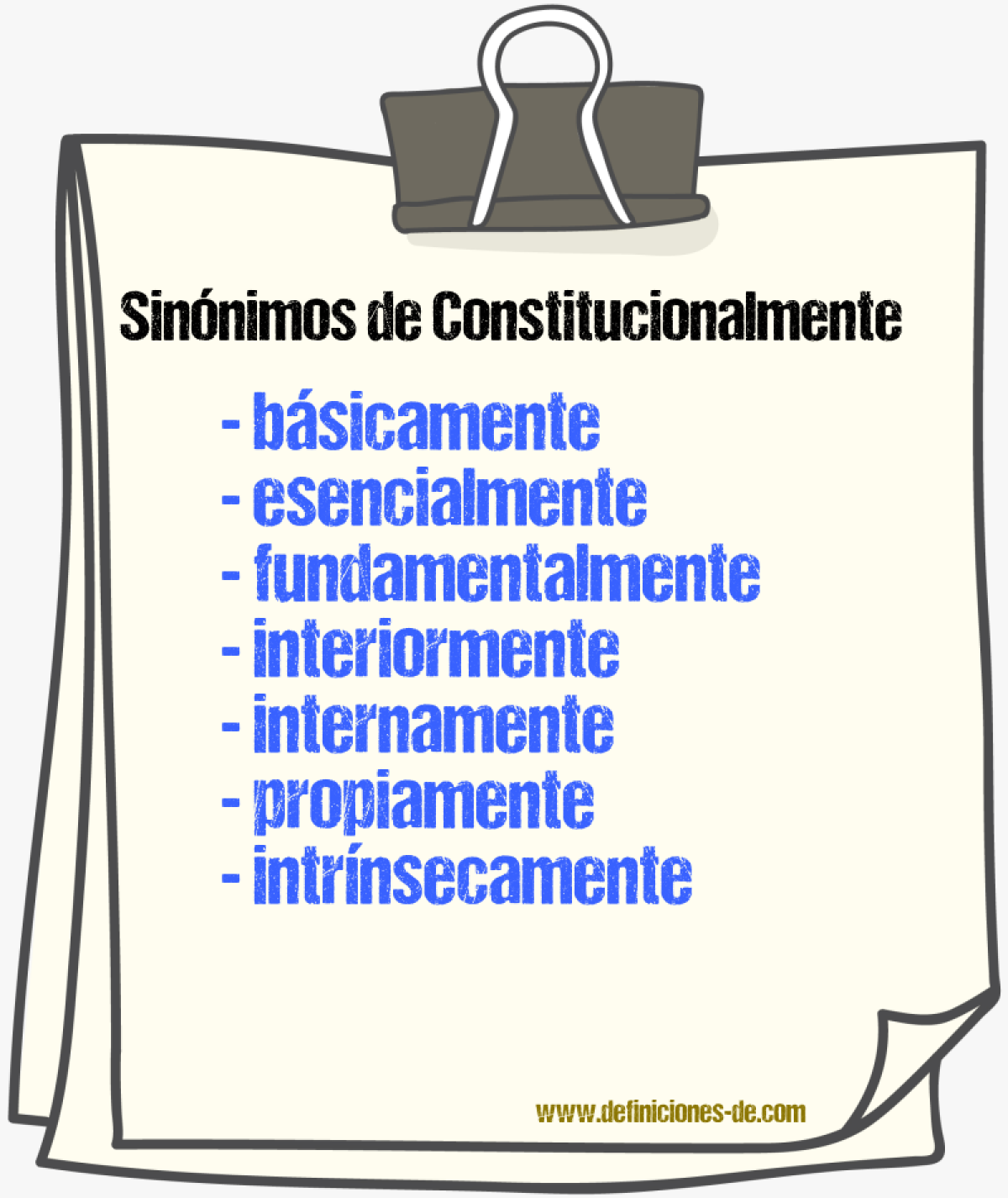 Sinnimos de constitucionalmente