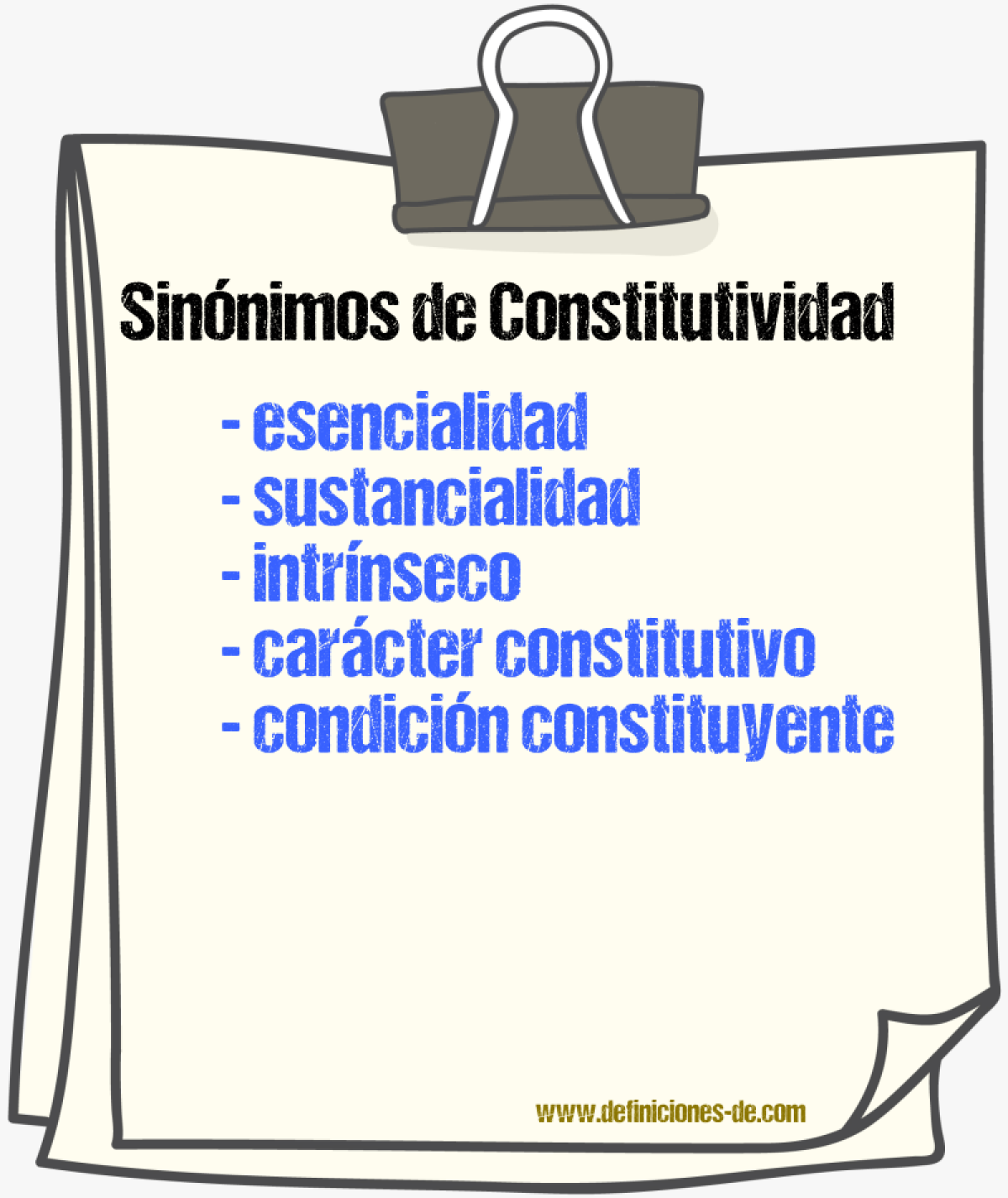 Sinónimos de constitutividad