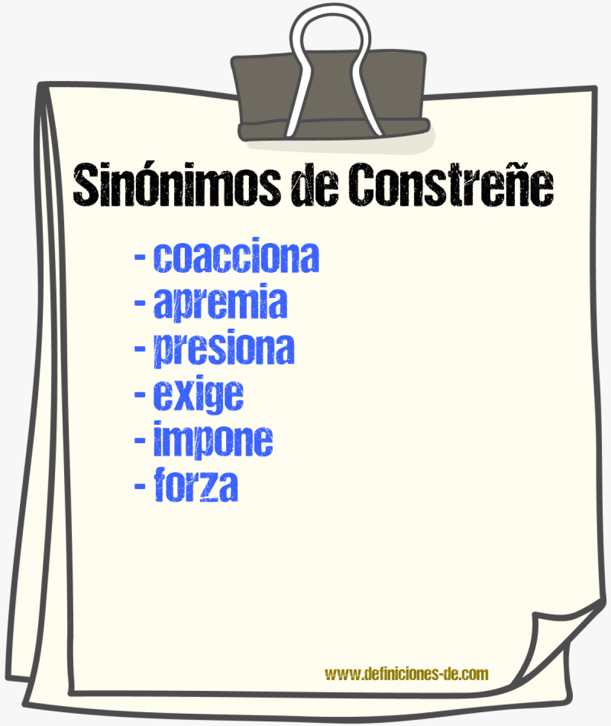 Sinónimos de constreñe