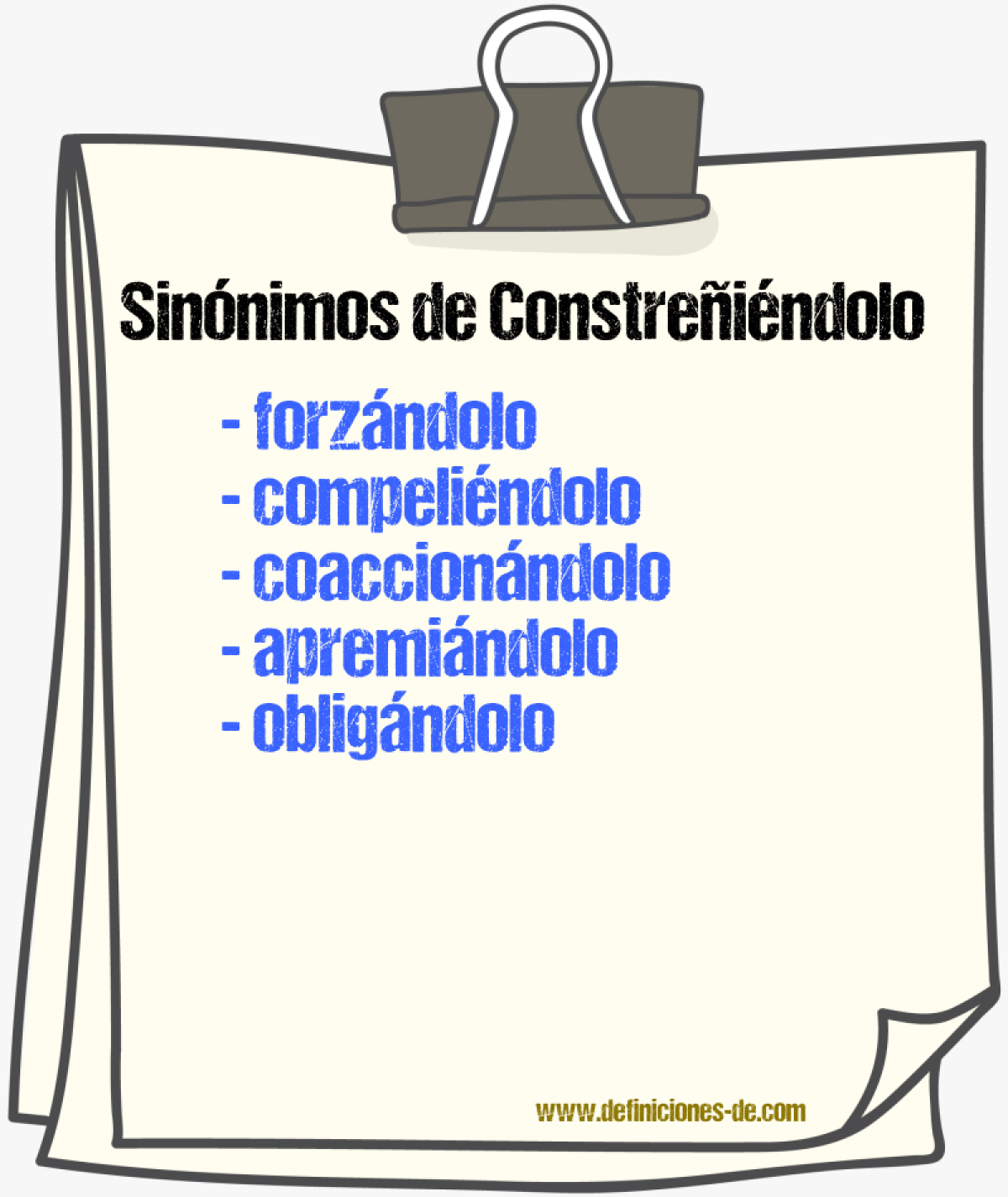 Sinónimos de constreñiéndolo