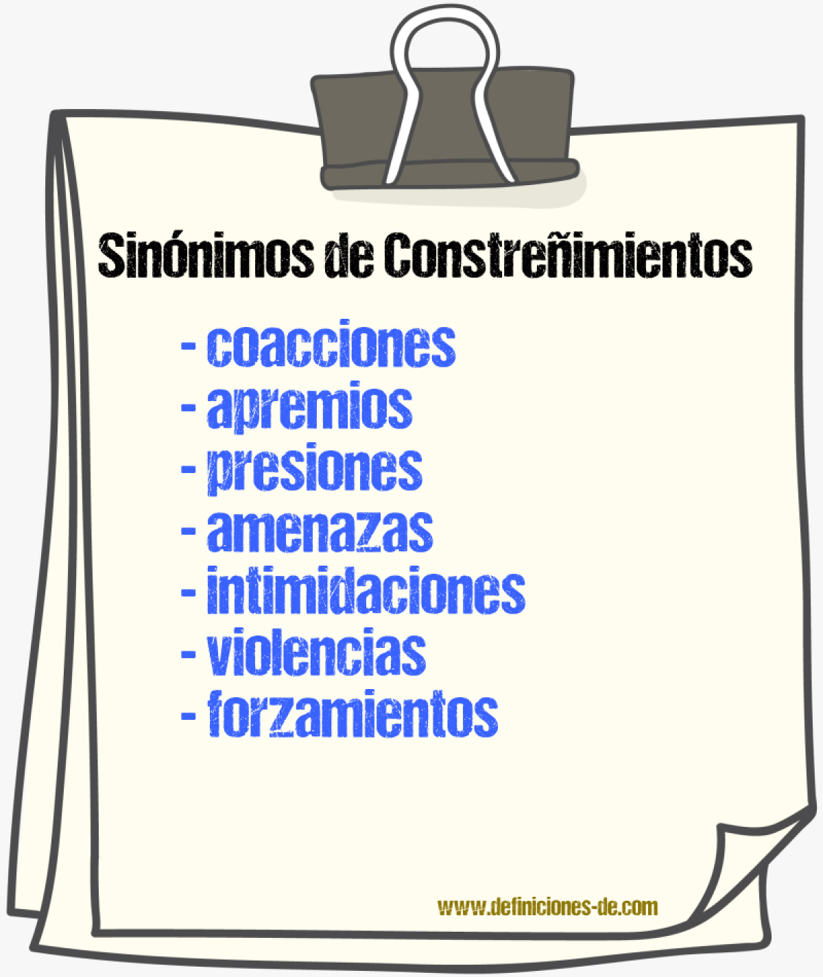 Sinónimos de constreñimientos
