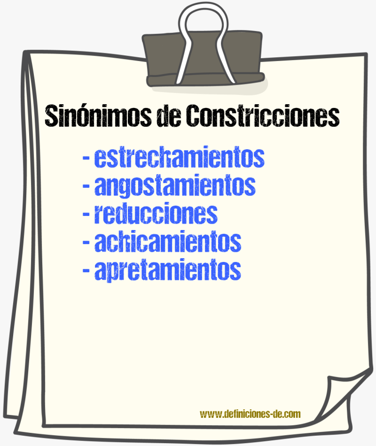 Sinónimos de constricciones