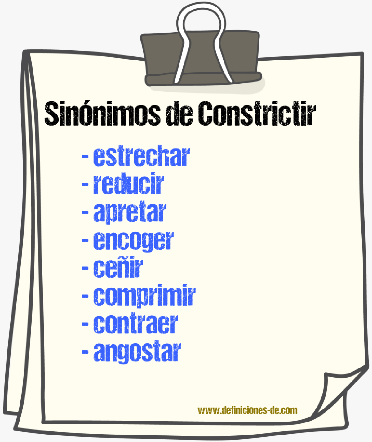 Sinónimos de constrictir