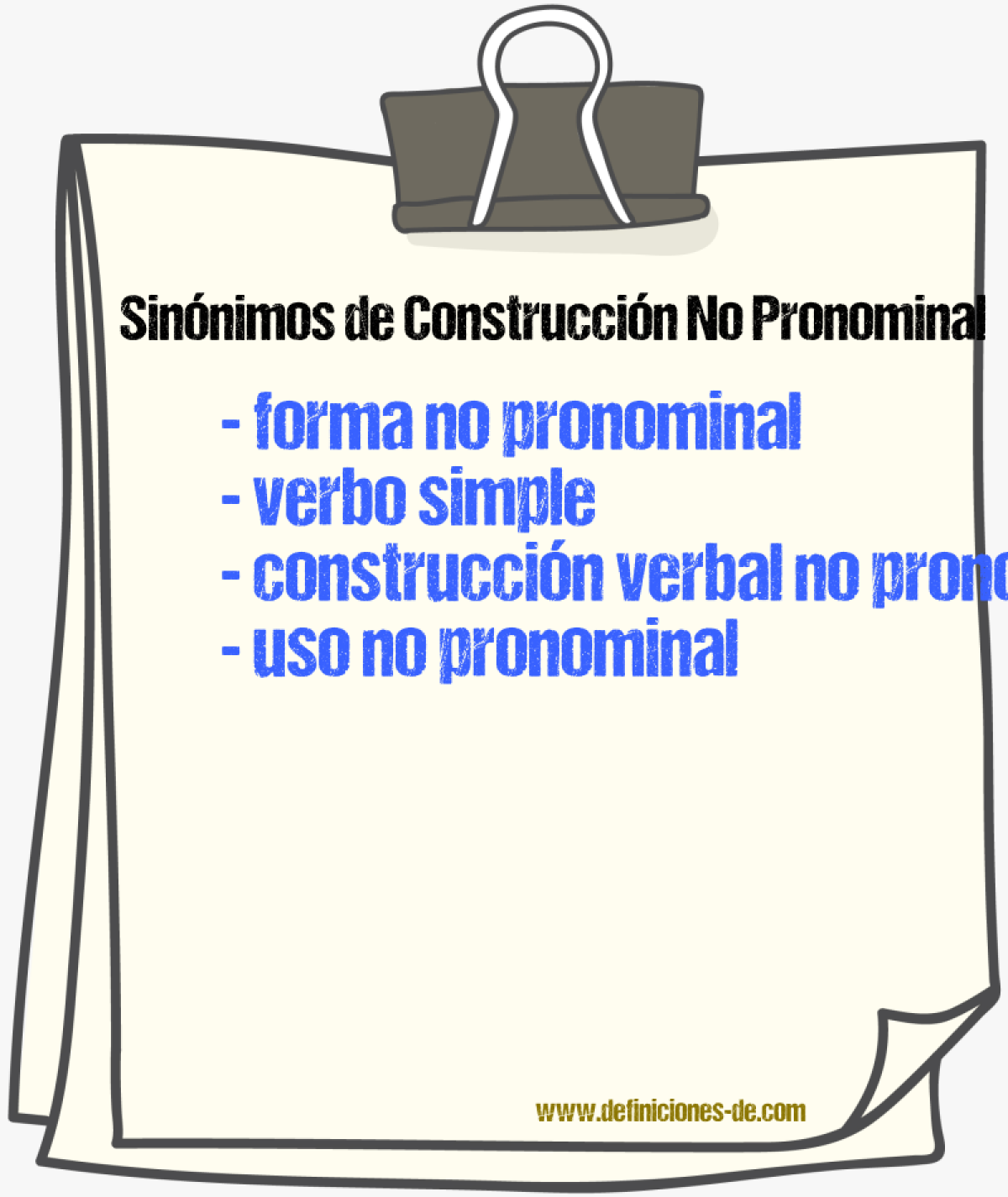 Sinónimos de construcción no pronominal
