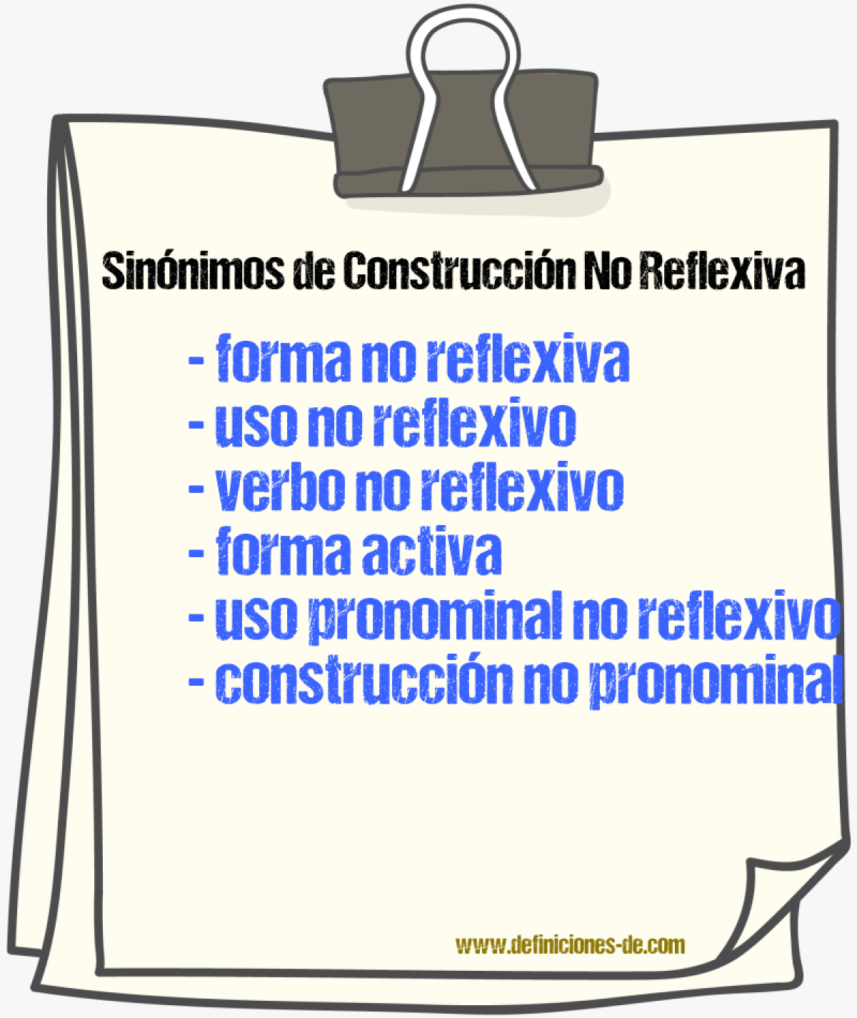 Sinónimos de construcción no reflexiva
