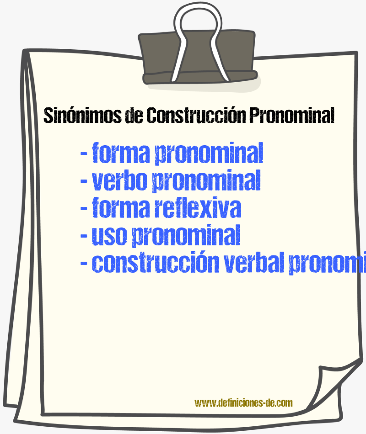 Sinónimos de construcción pronominal