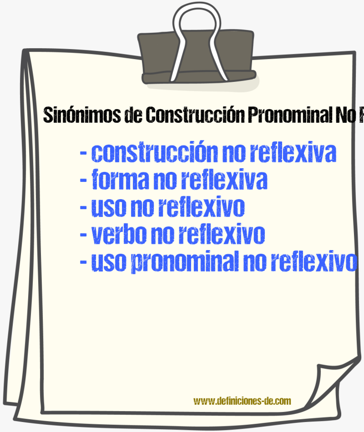 Sinónimos de construcción pronominal no reflexiva