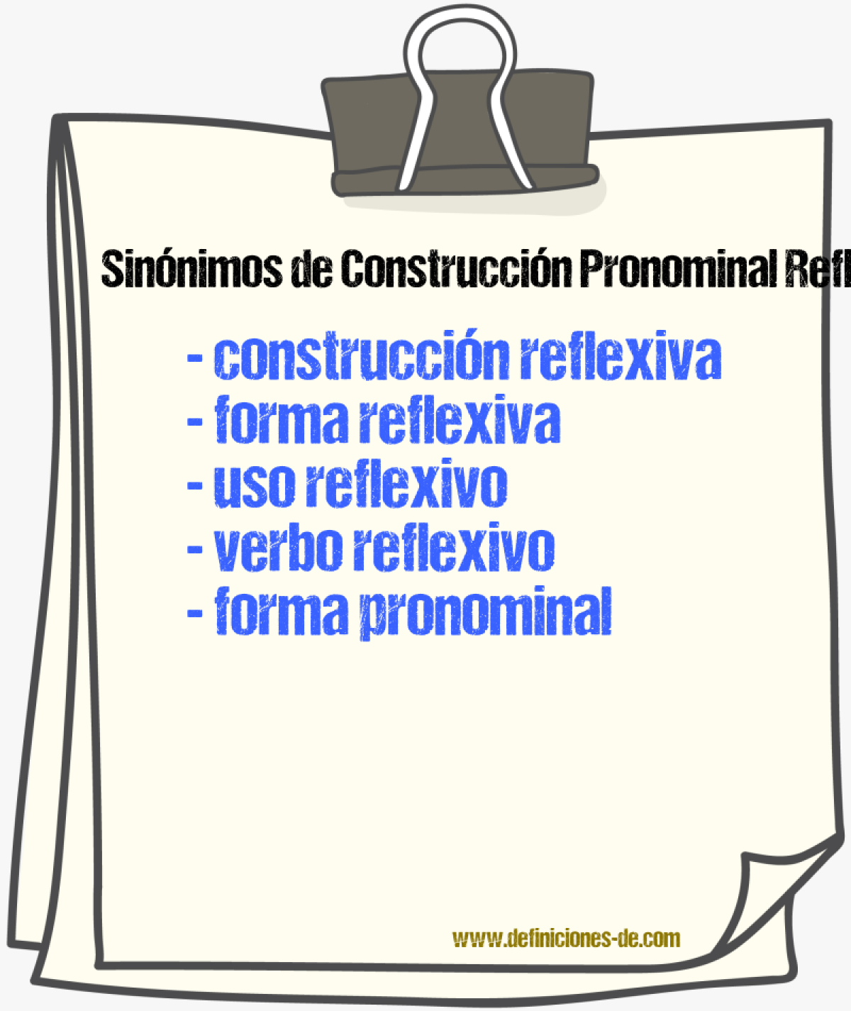 Sinónimos de construcción pronominal reflexiva