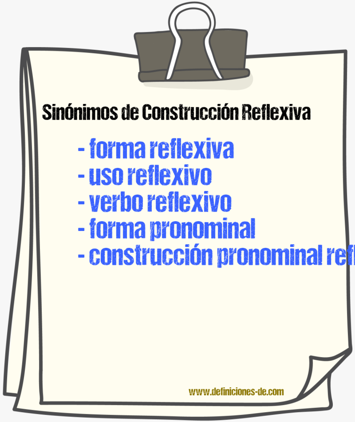 Sinónimos de construcción reflexiva