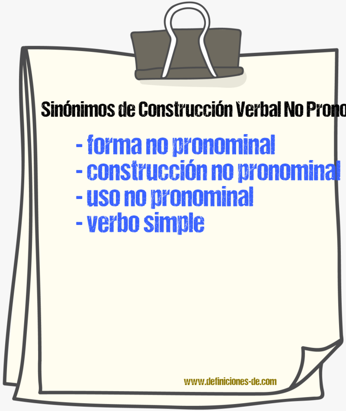 Sinónimos de construcción verbal no pronominal
