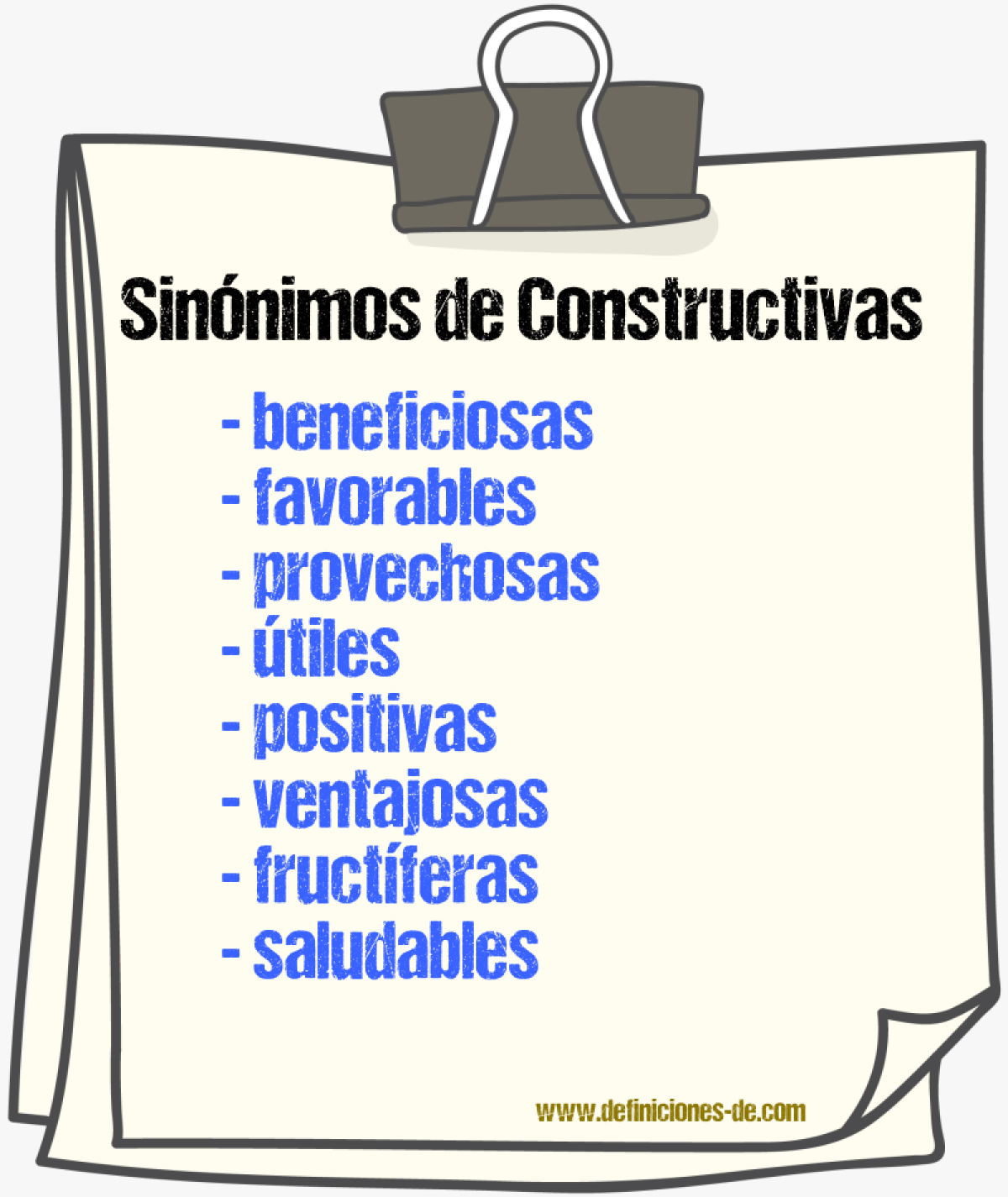 Sinónimos de constructivas
