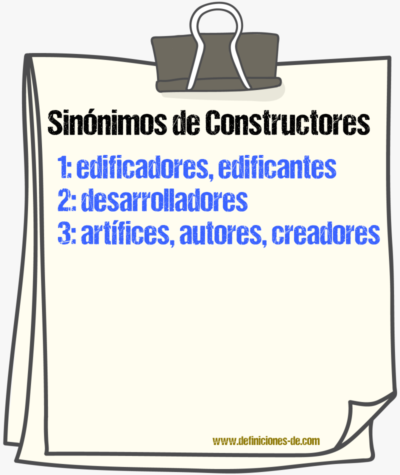 Sinónimos de constructores