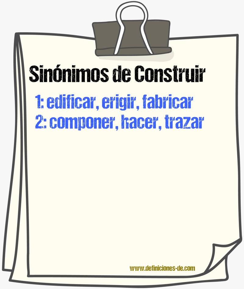 Sinnimos de construir