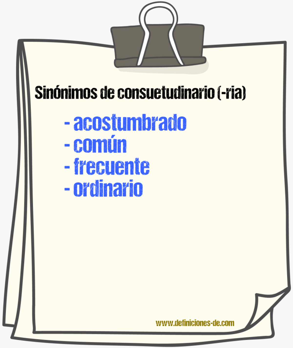 Sinnimos de consuetudinario