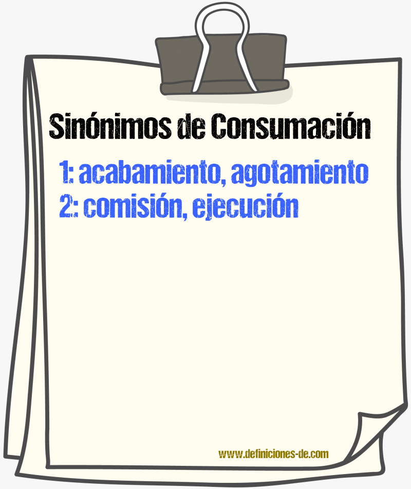 Sinnimos de consumacin