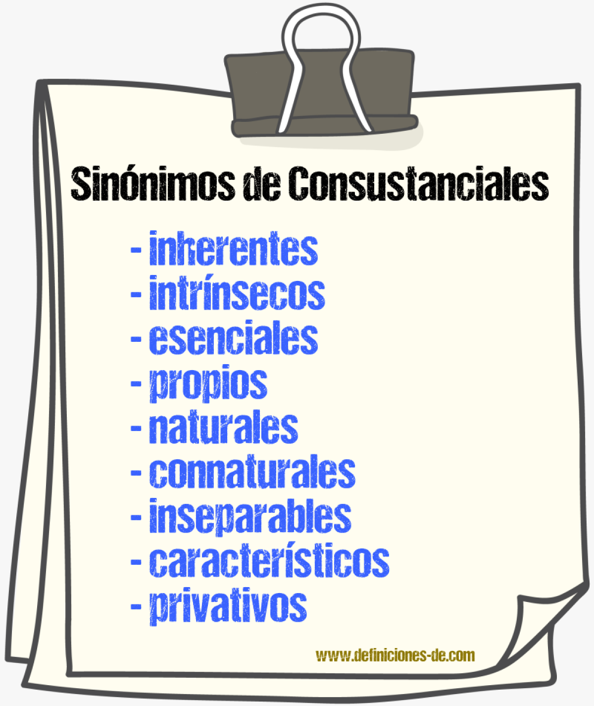 Sinónimos de consustanciales