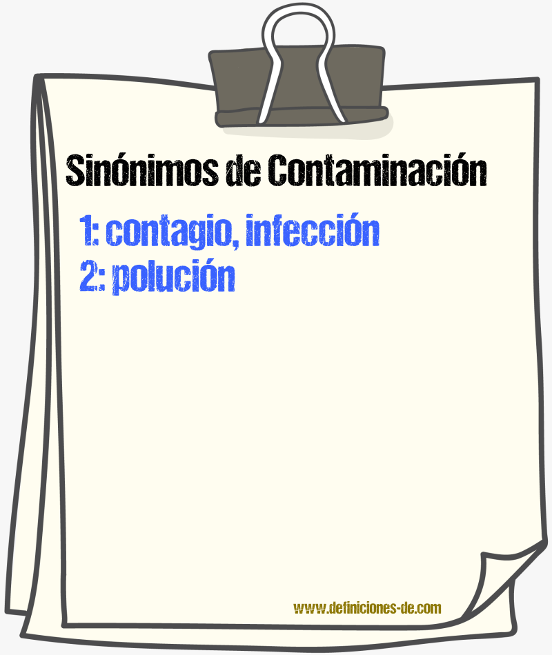 Sinnimos de contaminacin