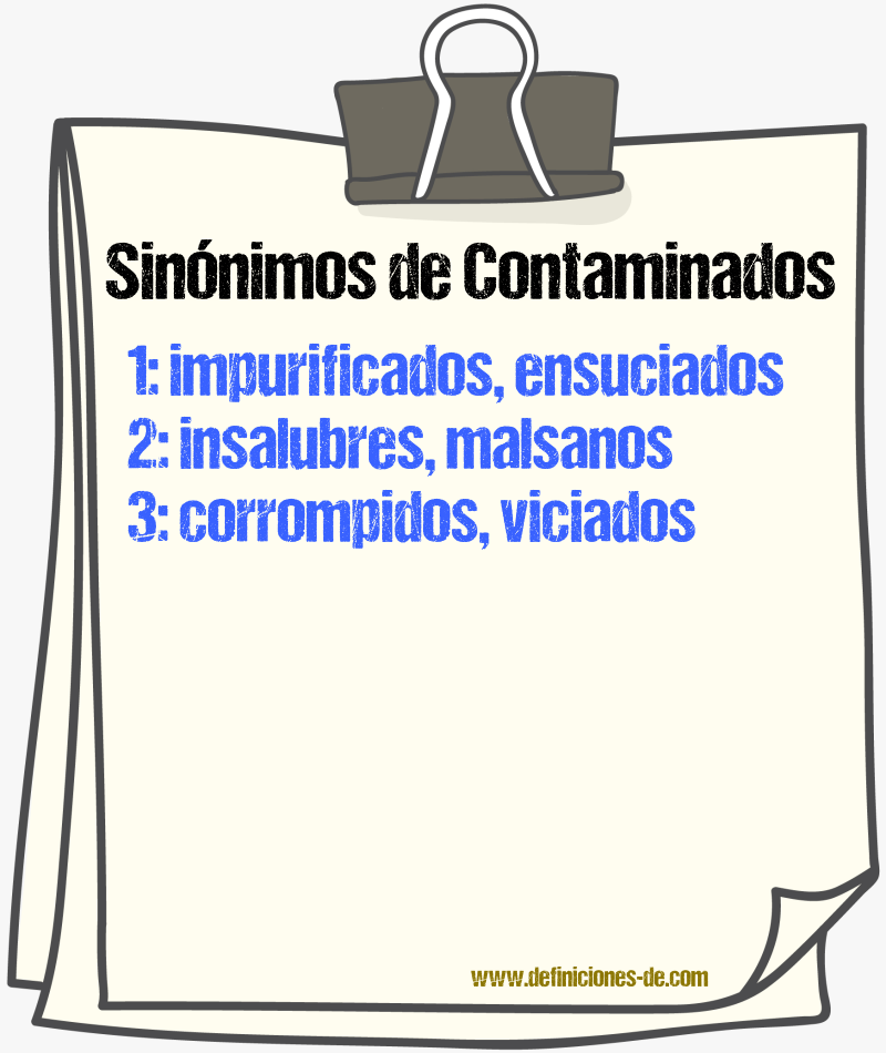 Sinónimos de contaminados