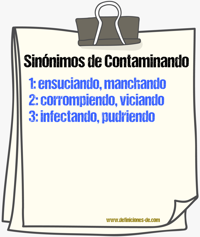 Sinónimos de contaminando