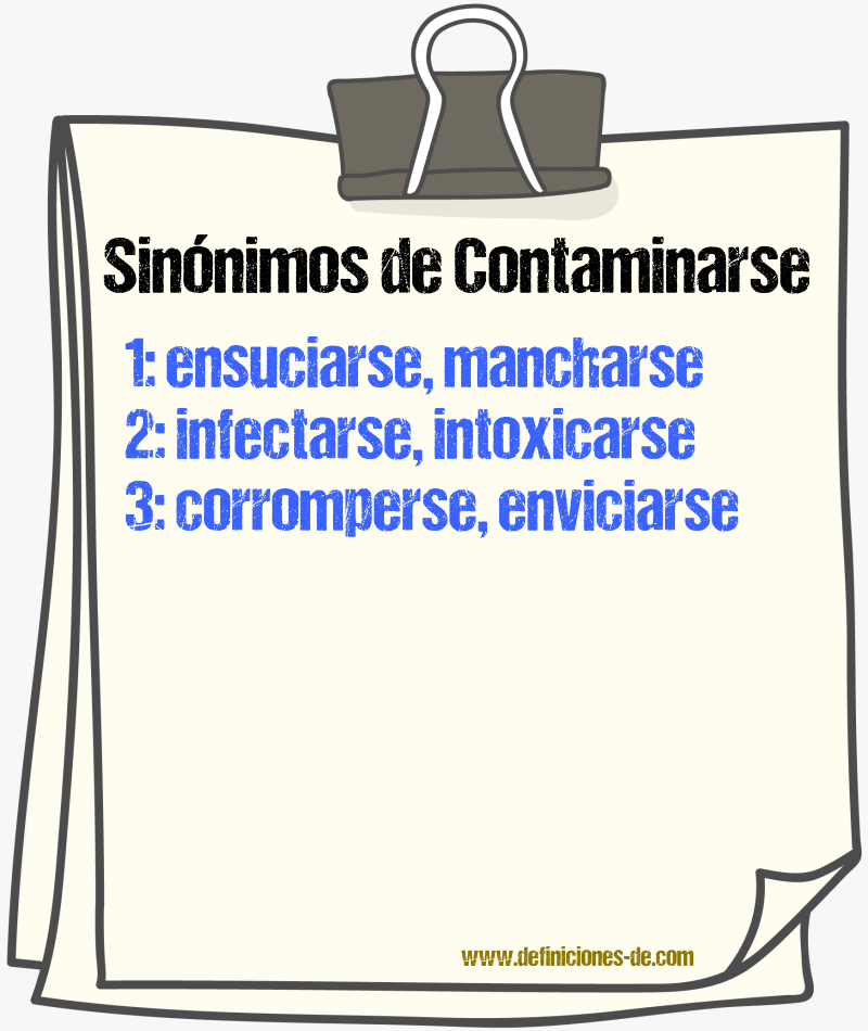 Sinónimos de contaminarse