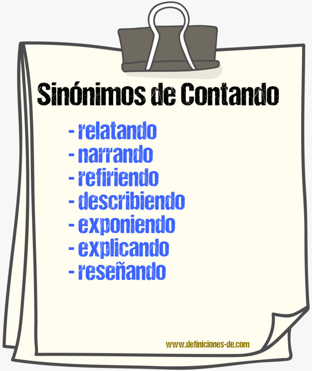 Sinónimos de contando