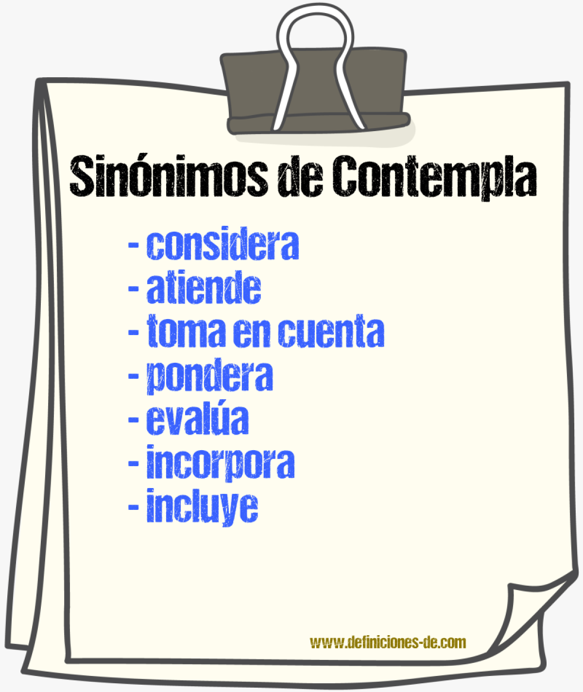 Sinónimos de contempla
