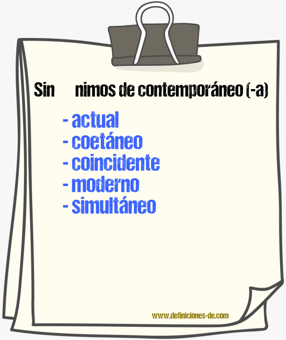 Sinnimos de contemporneo