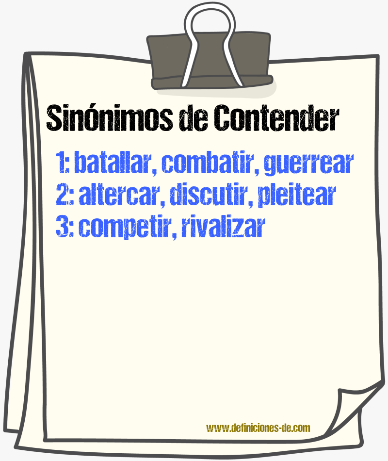 Sinnimos de contender