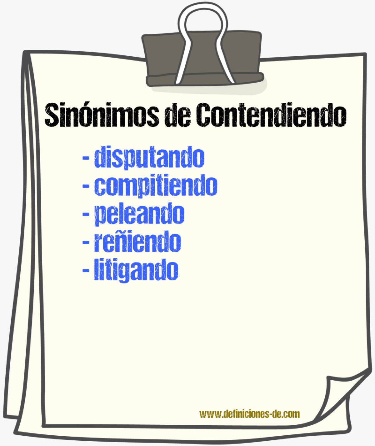 Sinónimos de contendiendo