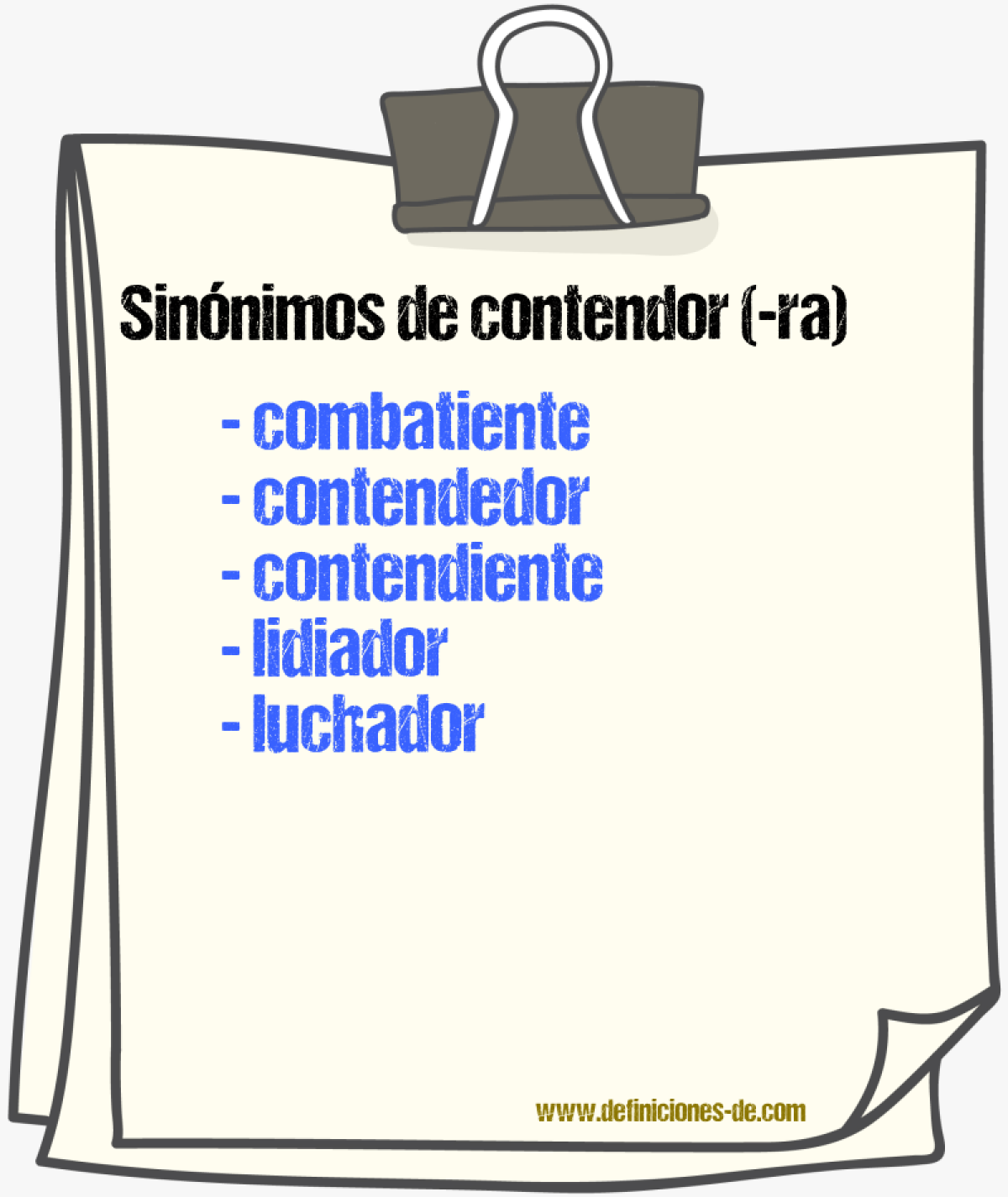 Sinnimos de contendor