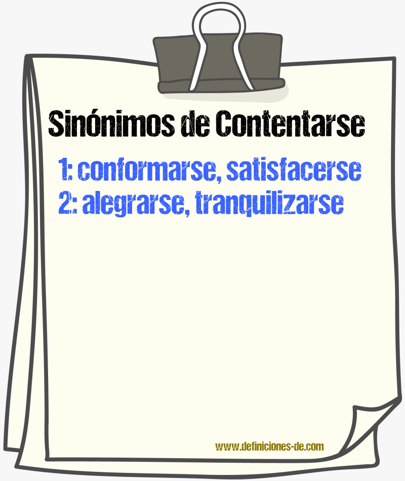 Sinónimos de contentarse
