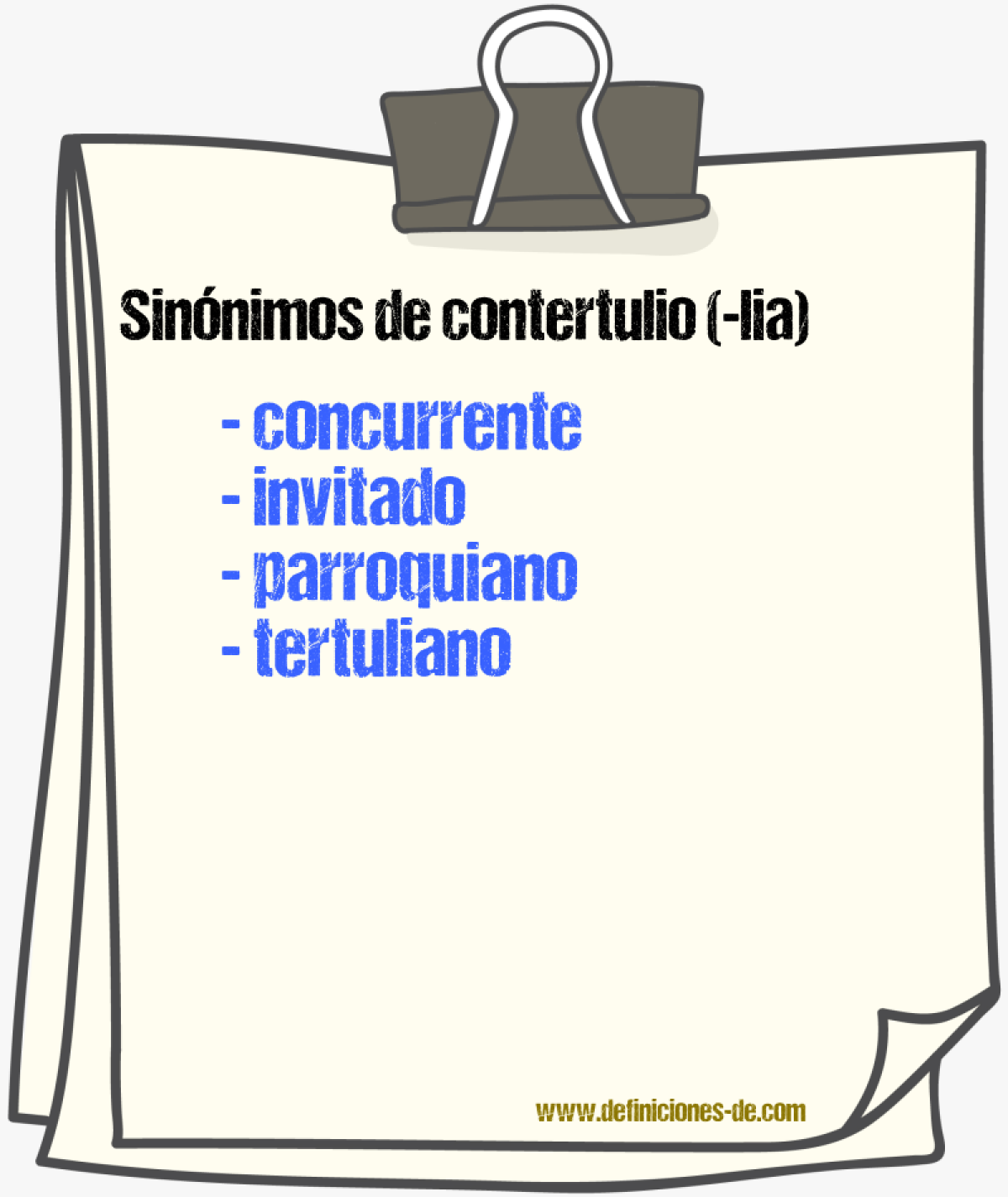 Sinnimos de contertulio