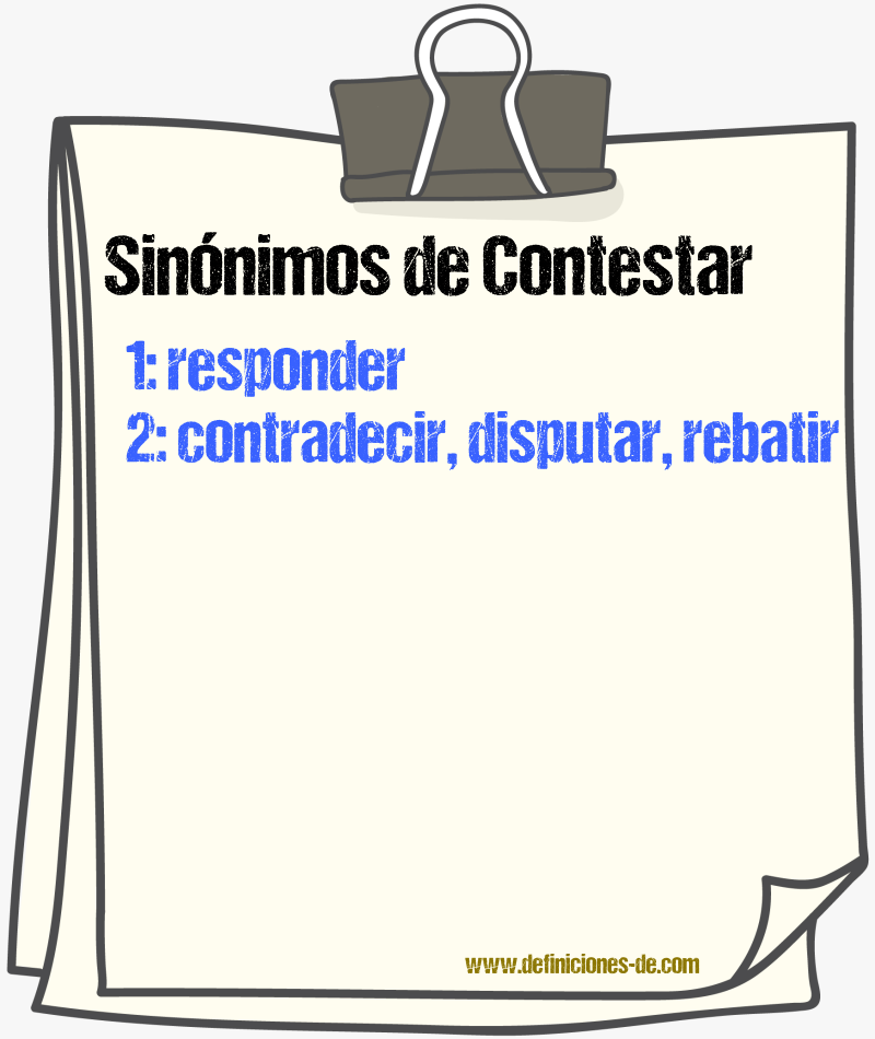 Sinnimos de contestar