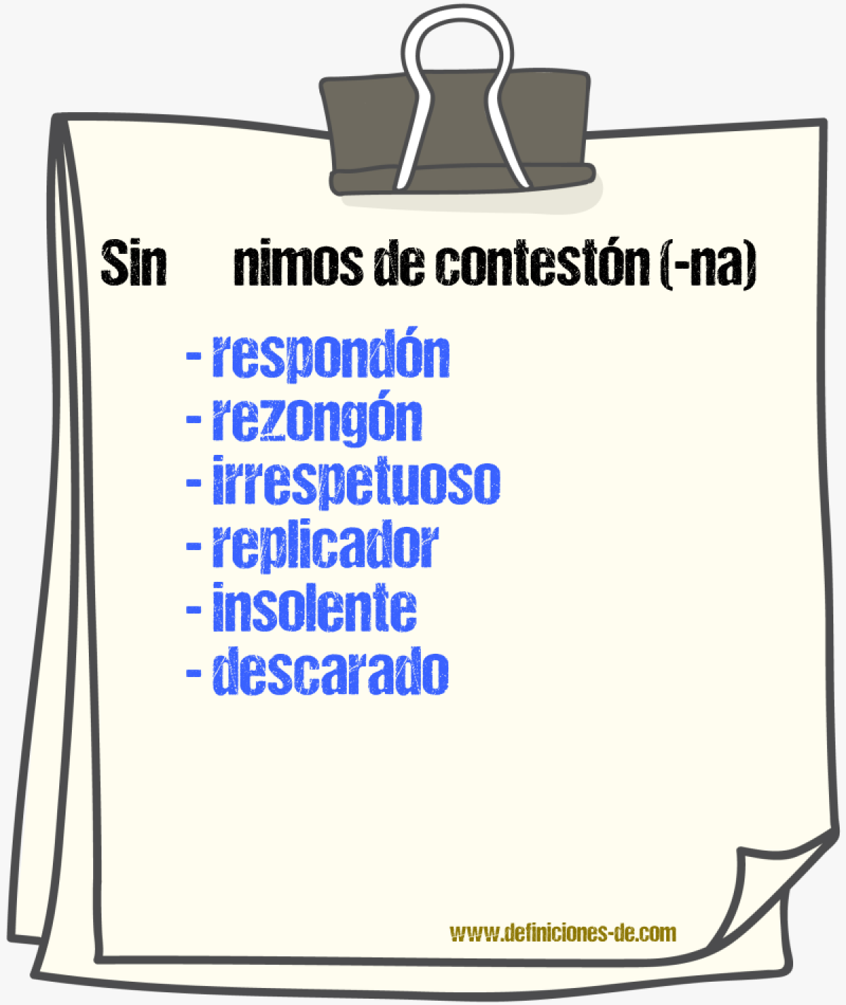 Sinnimos de contestn