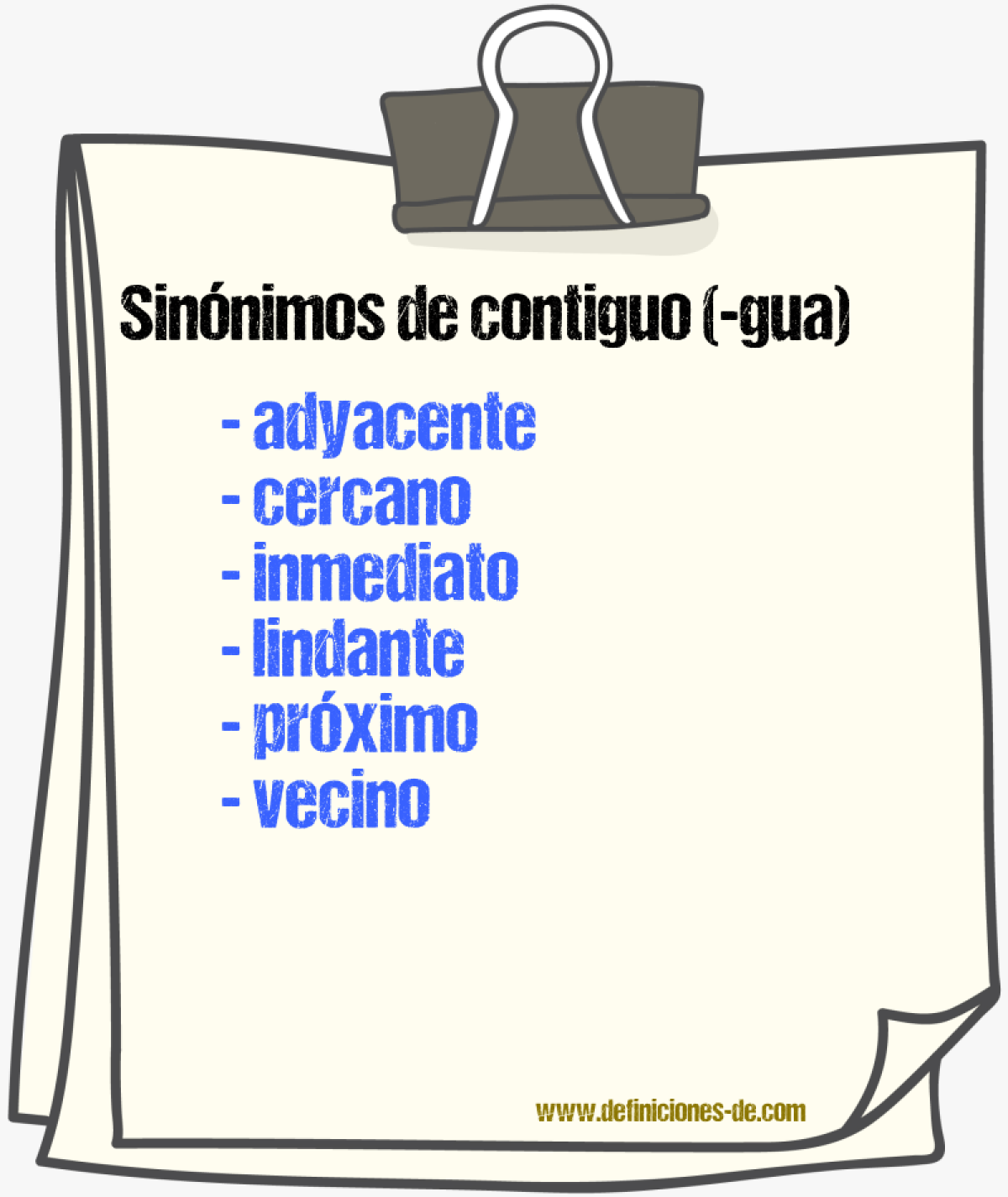 Sinnimos de contiguo