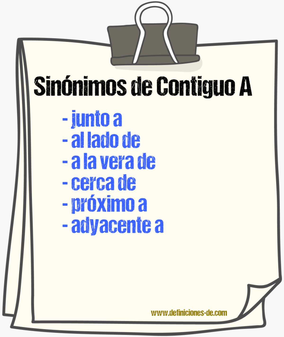 Sinónimos de contiguo a