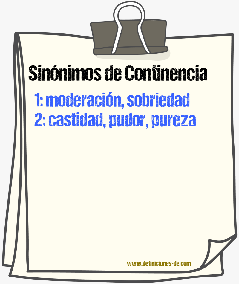 Sinnimos de continencia