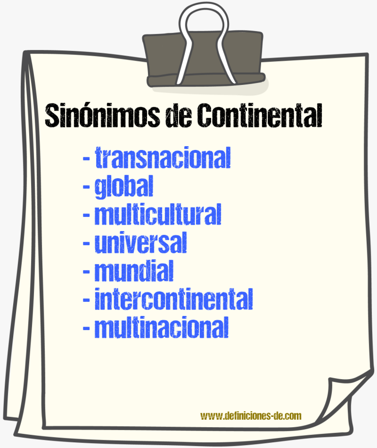 Sinnimos de continental