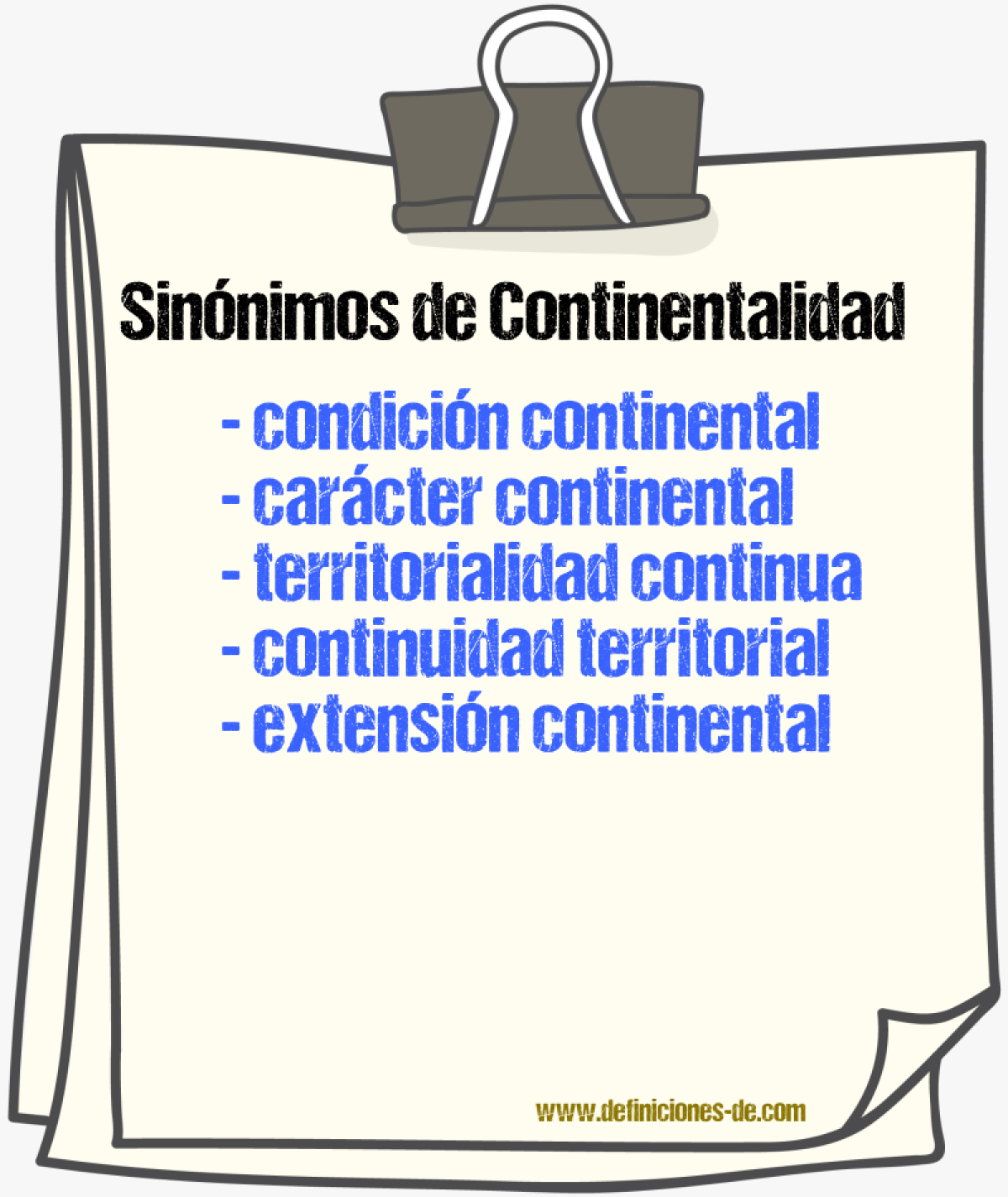 Sinónimos de continentalidad