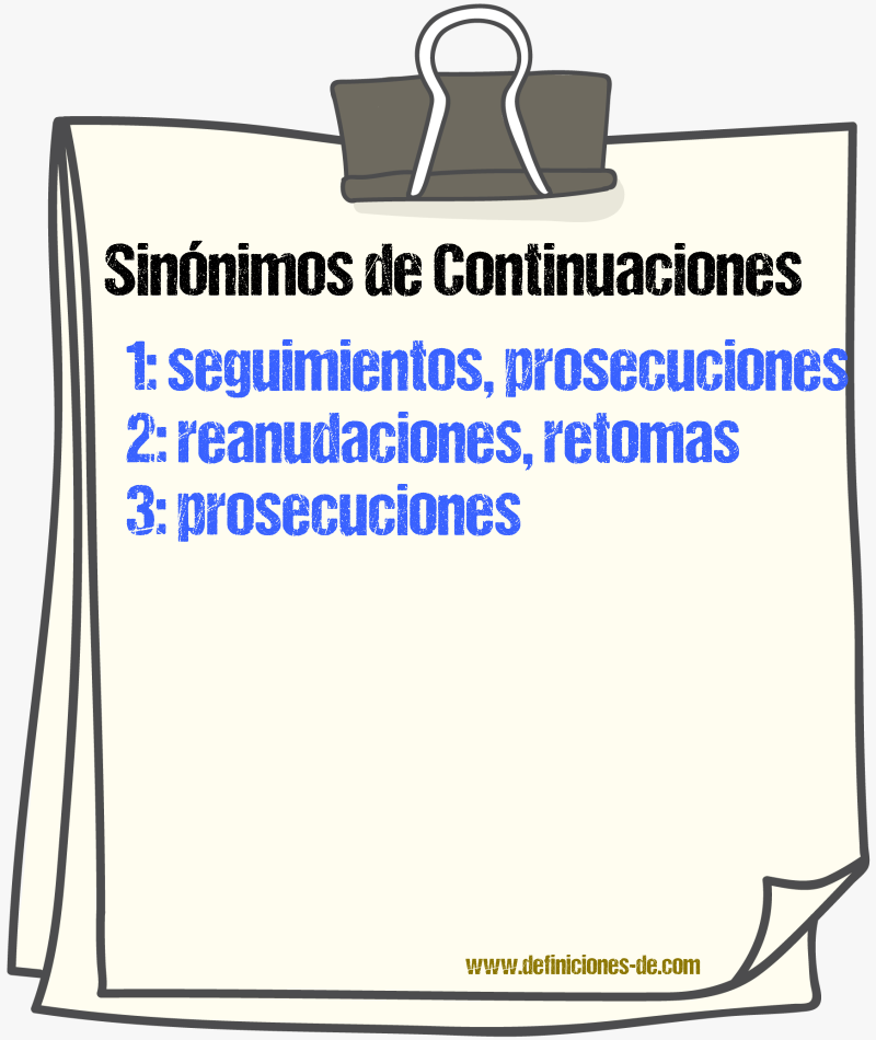 Sinónimos de continuaciones