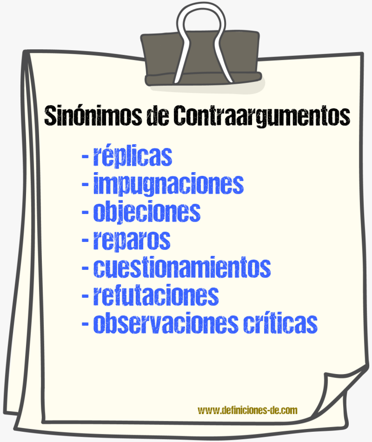Sinónimos de contraargumentos