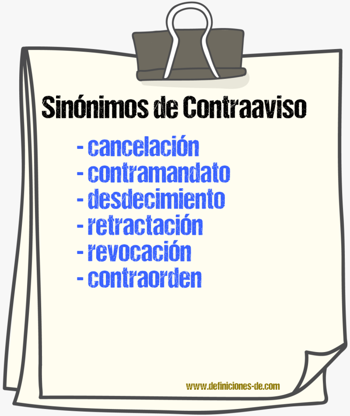 Sinnimos de contraaviso