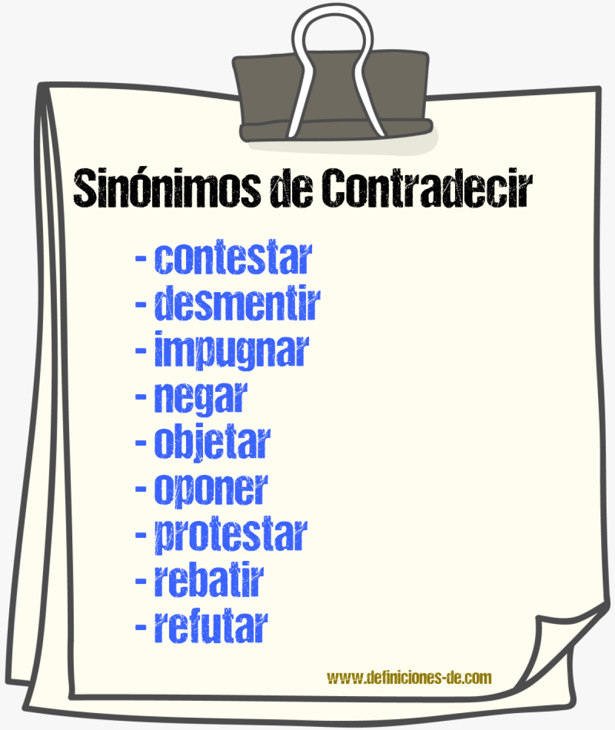 Sinnimos de contradecir