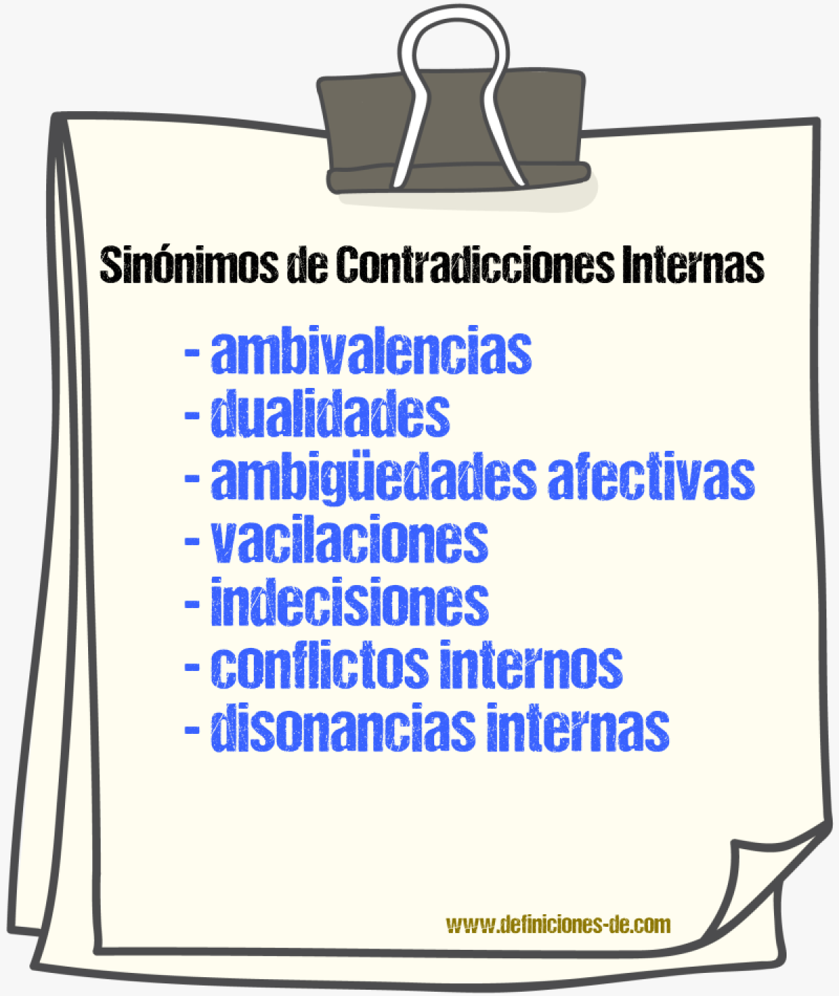 Sinónimos de contradicciones internas